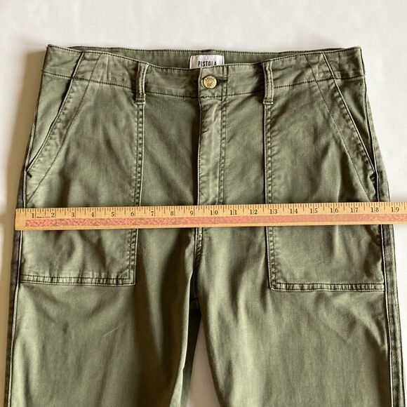 Pistola Mara Straight Leg Crop Pant Olive Size 31 - Picture 8 of 10